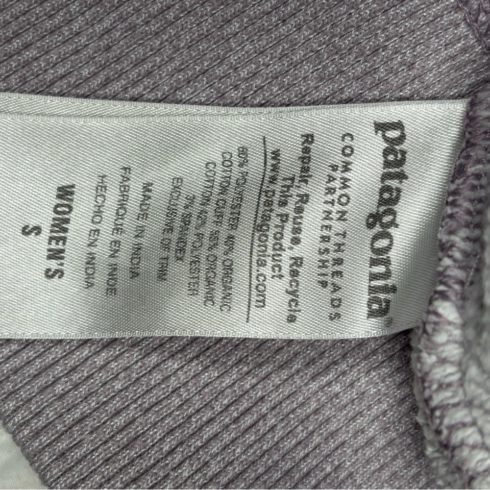 Patagonia Ahnya Full Zip Hoodie Women's S  Gray Organic Cotton Blend Sweatshirt - Picture 7 of 7